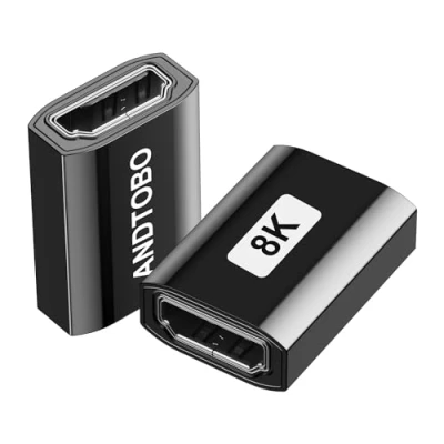 Immagine di ANDTOBO Adattatore HDMI 8K 2.1, Accoppiatore Femmina Prolunga Supporto 8K/4K@60Hz UHD, 3D, HDR, eARC, per Roku TV, HDTV, Monitor 2 Pezzi