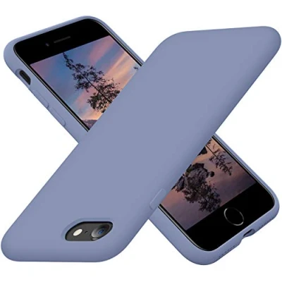 Immagine di Cordking Designed for iPhone SE Case 2022/2020, 7 8 Case, Silicone Ultra Slim Shockproof Phone with [Soft Microfiber Lining], 4.7 inch, Lavender Gray