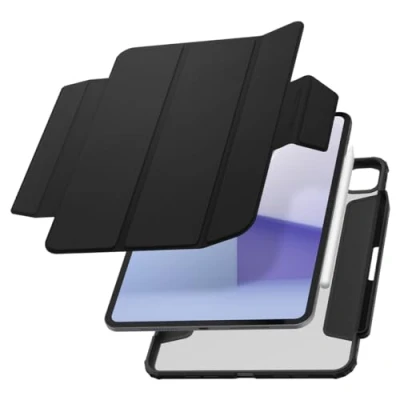 Immagine di Spigen Cover AirSkin Pro Compatible with iPad 11 pollici (2024) 5a Generazione con coperchio magnetico staccabile, retro trasparente e portamatite Nero