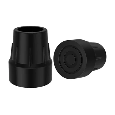 Immagine di supregear Set da 2 Puntali in Gomma, 25 mm Sostituti Universali Antiscivolo per Stampelle, Bastoni, Deambulatore, WC, Sedie Doccia e Panche Bagno, Nero