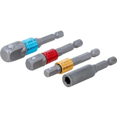 Immagine di BGS Diy 20814 Set di adattatori per trapani colorato azionamento esagonale esterno 6,3 mm (1/4&quot;) uscita quadrato (1/4&quot;), 10 (3/8&quot;), 12,5 (1/2&quot;), esagono incassato