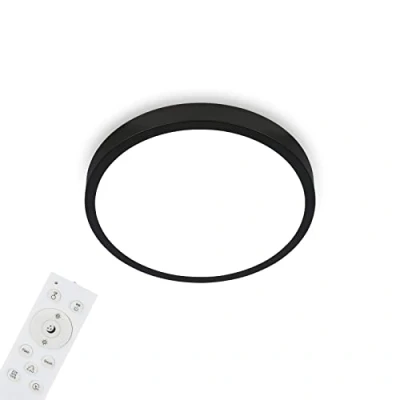 Immagine di BRILONER Leuchten LED Ceiling Light, RGBW, dimmable, Colourful Light Colours, Neutral White, Surface Mounted lamp, Remote Control, Black, Diameter 380 x 50 mm