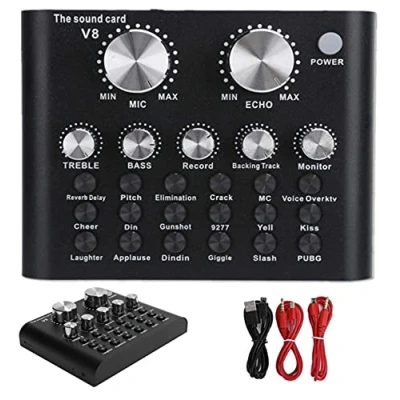 Immagine di Mini scheda mixer audio Bluetooth, live tipo cambia voce con effetti sonori per registrazione musicale karaoke