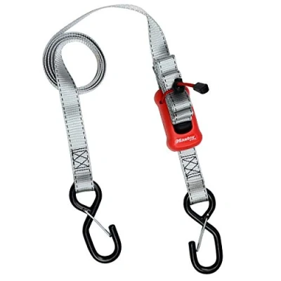 Immagine di Master Lock 3313EURDAT Cinghie di Fissaggio con Moschettone, Grigio, 2.50 m x 25 mm