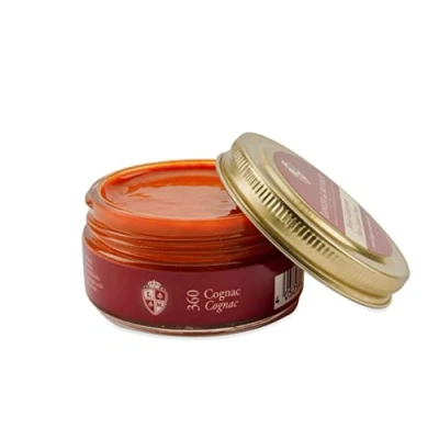 Immagine di Langer &amp; Messmer crema lucido per scarpe in pelle con ingredienti naturali la cura delle di alta qualità adatta a tutte le liscia 50 ml cognac