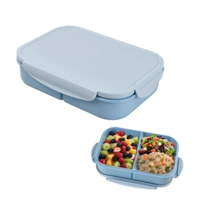 Immagine di volumoon Porta Pranzo, 1150ml Lunch Box Prova di Perdite, Contenitore per Alimenti con 3 Scomparti, Cibo Portapranzo, Posate Adulti Viaggi, Campeggio, Lavoro Picnic (Blu)