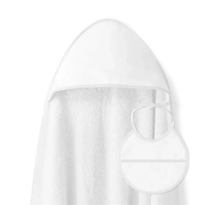 Immagine di Neonato Accappatoio con Cappuccio 1x1 m · PUNTO DE CRUZ LISO blanco BAVAGLINO 100% COTONE Asciugamani per bambini