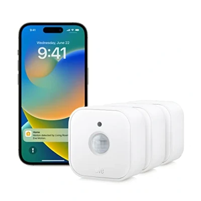Immagine di Eve Motion (set di 3) Sensore intelligente movimento e luce, per interni ed esterni, compatibile con Apple HomeKit, Alexa, Google Home, SmartThings, richiede un Thread Border Router