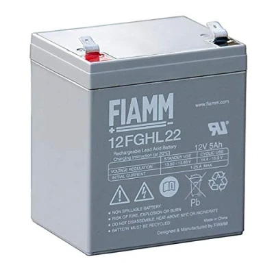 Immagine di Fiamm 12FGHL22 Batteria al piombo con Faston, 6,3 mm, 12 V, 5000 mAh