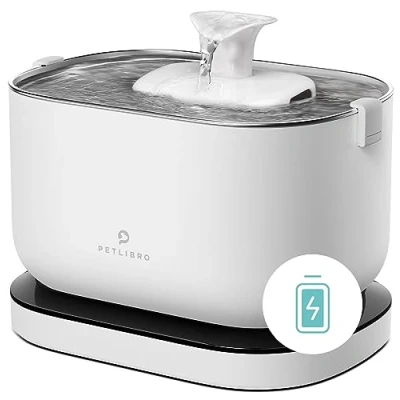 Immagine di PETLIBRO Fontanella per Gatti Senza Fili con Sensore di Movimento, Dockstream 2,5L Fontana a Batteria 5000 mAh, 23dB Ultra Silenziosa, Facile da Pulire, Gatto BPA
