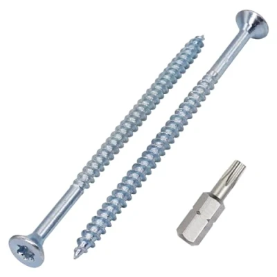 Immagine di SKIR&#039;CO (20 pezzi) Viti per Legno in Acciaio Zincato 5,0 x 80 mm, a Testa Svasata Torx, Truciolare, Parzialmente Filettate