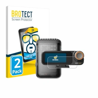 Immagine di brotect Pellicola Protettiva per DJI Mic 2 (Receiver) Protezione Schermo (2 Pezzi) [Trasparente, Anti Impronte]