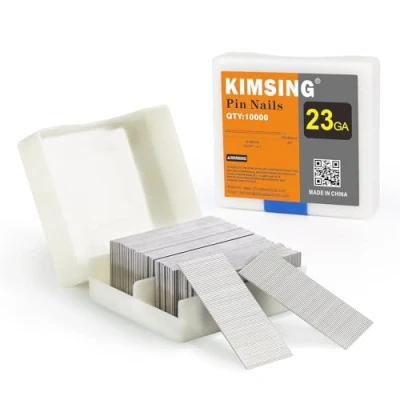 Immagine di KIMSING P625SS chiodi a perno calibro 23, lunghezza gamba 25 mm, in acciaio inox, 9000 pezzi/scatola, per pistola ad aria, micro pinno, lavori legno leggeri, fai da te
