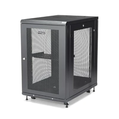 Immagine di StarTech.com Armadio Rack 19&quot; 18U su Ruote a 4 Montanti, Server Profondità Regolabile con Ripiano da 1U e Serratura