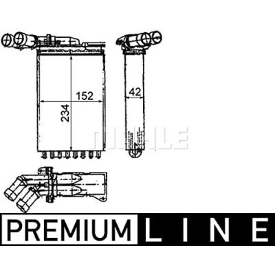 Immagine di MAHLE ORIGINAL AH 116 000P Radiatore Riscaldamento CITROËN: Xsara Hatchback, PEUGEOT: 306 Hatchback