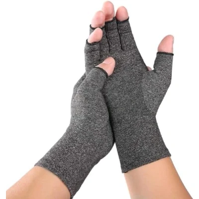 Immagine di VITTO Guanti Anti Artrite (Coppia) Forniscono Calore e Compressione per Aiutare ad Aumentare la Circolazione, Riducendo il Dolore Favorendo Guarigione (L, Grigio)