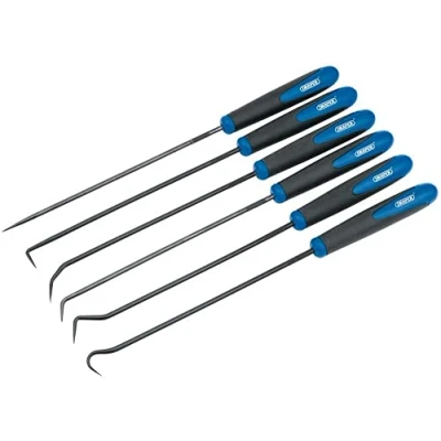 Immagine di Draper 51764 Set di ganci e grimaldelli, lunghezza 24 cm, 6 pezzi, blu