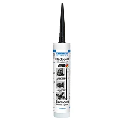 Immagine di Weicon 13051310 36 Black Seal, cartuccia da 310 ml, adesivo in silicone, sigillante per serbatoio, motore, resistente al calore, nero/grigio
