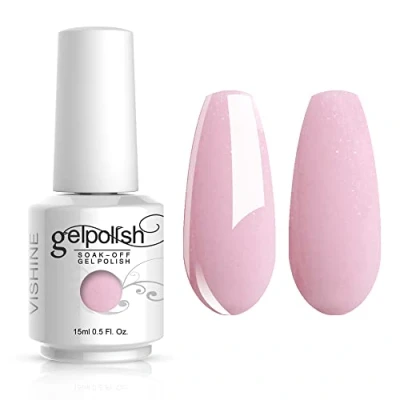 Immagine di Vishine smalto per unghie semi permanente, gel, UV LED, soak off, manicure, rosa perlato (1327)