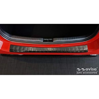 Immagine di Avisa Protezione paraurti Posteriore in Acciaio Inox Nero Compatibile con Toyota Yaris IV Hatchback 5 Portes 2020 &#039;Ribs&#039;