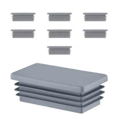 Immagine di Tappo per tubo rettangolare fino a 40x80 mm 8 pezzi colore Grigio (RAL 9005) 4x8 cm EMFA ®