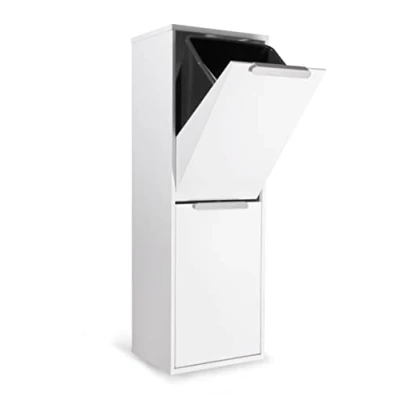 Immagine di Arregui CR201 e Pattumiera Differenziata 2 Scomparti 2x 17L (34L) Contenitore in Acciaio da Interno Mobile per Raccolta Cestino Spazzatura Cucina Ufficio Bianco