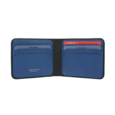 Immagine di VISCONTI Portafoglio in pelle Slim Collection Trim con RFID e Tap and Go VSL35 Nero/Blu