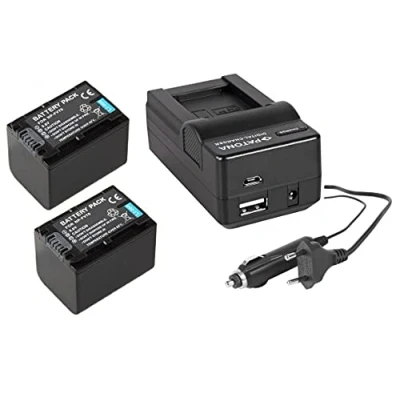 Immagine di 3in1 Set per il Sony FDR AX53 / Ultra HD Camcorder 2 Premium cellulari NP FV70 (1600 mAh) + 4 in1 caricatore (u.a. con USB/Micro USB e Caricabatteria da auto/Auto)