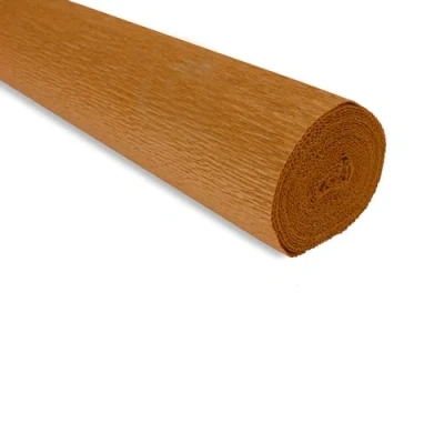 Immagine di Carta crespa Rotolo 50 cm x 2,5 m di Alta qualita Italiana per lavori in Caramel (567)