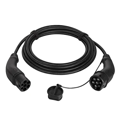 Immagine di Logilink Harting EVC0106 cavo di ricarica per auto elettrica tipo 2, 3 fasi, 20 A, 11 kW, 7,5 m, certificato, colore: Nero