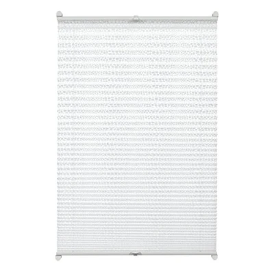 Immagine di GARDINIA Tenda plissettata con morsetto di fissaggio, Opaca e pieghevole, Kit montaggio incluso, EASYFIX due binari, Motivo a pois, Bianco, 70 x 130 cm (LxA)