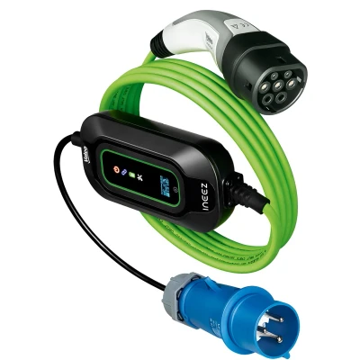 Immagine di Valeo Ineez 652115 Caricabatterie Portatile EV per Veicoli elettrici o ibridi Ricaricabili, con Borsa Il Trasporto, Presa da Campeggio (CEE Blue) a Tipo 2 7,4 kW, 5 Metri
