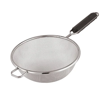Immagine di Paderno 12622 26 Colino a rete Scolapasta con manico Abs antiscottatura, ideale per filtrare, scolare e setacciare, in acciaio Inox, diametro cm