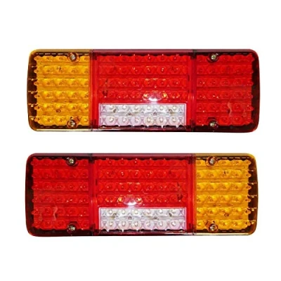 Immagine di J/J Luci Posteriori A LED 12 V 5 Funzioni Design Ultra Sottile Per Camion Rimorchio Ribaltabile Autocarro Camper 2 Pezzi