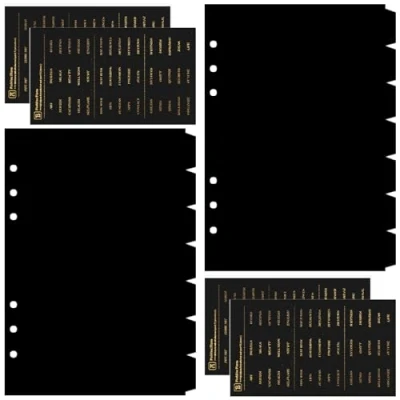 Immagine di DY.2ten 14 Fogli Nero Divisori Raccoglitori ad Anelli A5,6 Fori Plastica Divisorio Pagina Indice Tab,per A5 Quaderni Anelli, per Scuola o Ufficio(21cm x 14.2cm)