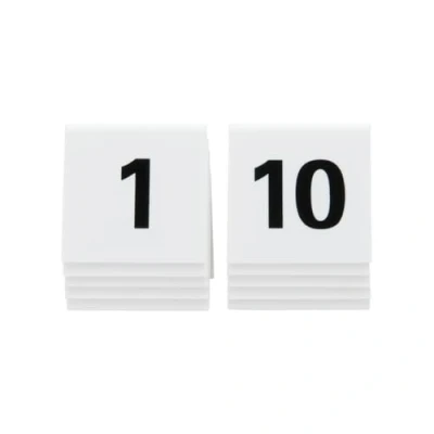 Immagine di SECURIT Set da 10 Numeri Tavolo 1 Per Caffè, Ristoranti, Bar Acrilico 5,2x5,2x4,5cm Colore Bianco