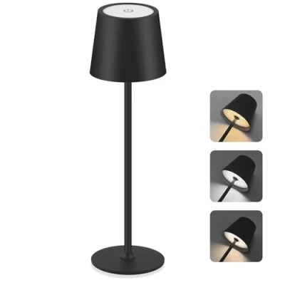 Immagine di CNMTCCO Lampada da tavolo senza fili, ricaricabile con batteria 5200 mAh, regolabile in altezza, 3 temperature di colore, dimmerabile, portatile, impermeabile, per sala pranzo, camera letto