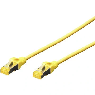 Immagine di Digitus DK 1644 A 005/Y RJ45 cavo di rete, patch CAT 6A S/FTP 0.50 m Giallo Privo alogeni, coppie intrecciate, con protezione, Ritardante fiamma 1
