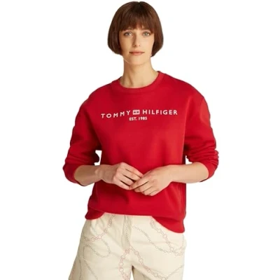 Immagine di Tommy Hilfiger Mdrn Reg Corp Logo C Nk Swtshrt Ww0Ww39791, Felpa, Donna, Rosso (Primary Red), XS