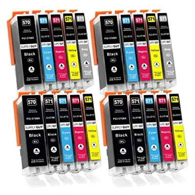 Immagine di Supply Guy 20 XL cartucce per Stampanti compatibile con Canon PGI 570 / CLI 571 Pixma MG7700 MG7750 MG7751 MG7752 MG7753 TS8000 TS8050 TS8051 TS8052 TS8053 TS9000 TS9050 TS9055