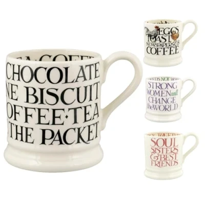 Immagine di Emma Bridgewater Tazza Grande 1/2 Pinta 300ml, Tazze Colazione Particolari, Mugs per Caffè/Cappuccino/Tè, Tazzine Simpatiche Caffe, Design Originale Testo nero