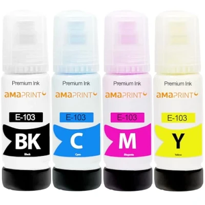Immagine di Amaprint 4 XL tinta compatibili con Epson 103 per EcoTank ET L1200 Series L1210 L1250 L3100 L3110 L3111 L3116 L3150 L3151 L3156 L3160 L3200 L3210 L3211 (280ml)