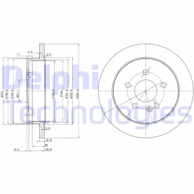 Immagine di DELPHI BG3398 Disco freno 285 15 5 pieno Oleato non trattato senza cuscinetto ruota, anello sensore ABS MERCEDES BENZ: Classe ML