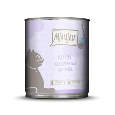 Immagine di MjAMjAM Kitten 6 x 800 g Alimento umido per gatti Vitello &amp; Olio di Salmone
