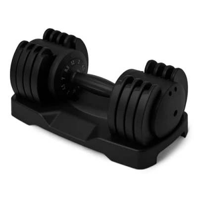 Immagine di Amazon Basics manubrio regolabile, 12 kg, 5 pesi, singolo