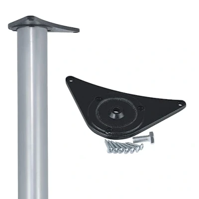 Immagine di Gedotec gambe da tavolo in metallo argento opaco, diametro 60 mm, estremamente stabili, 1 pezzo, argentate, altezza regolabile 710 mm + 30 con materiale di fissaggio,