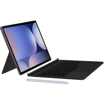 Immagine di Samsung custodia a libro EF DX825 per Galaxy Tab S10+ S9+ S9 FE+ con tastiera QWERTZ e tasto AI, tablet in due pezzi, design sottile, scomparto penna S, nero