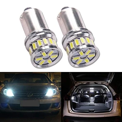 Immagine di HSUN BAX9S Lampadine a LED H6W, ad alta potenza, chip SMD3014, 880 lm, estremamente luminose, con Canbus, senza errori, solo per indicatori di lettura interni, confezione da 2, 6000 K, colore: