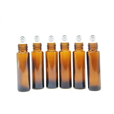 Immagine di Yizhao Roll On Vuoto per Oli Essenziali,Profumi,10 ml Marrone Bottiglie Vuote in Vetro, con Sfera Acciaio Inossidabile 6 PCS