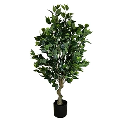 Immagine di Leaf Albero artificiale realistico con fioriera, 100 cm Bush Ficus